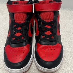 Nike Kids Black and Red High-Top Sneakers